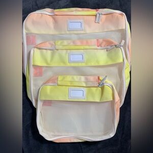 Calpak Peach and Yellow Packing Cube Set new!